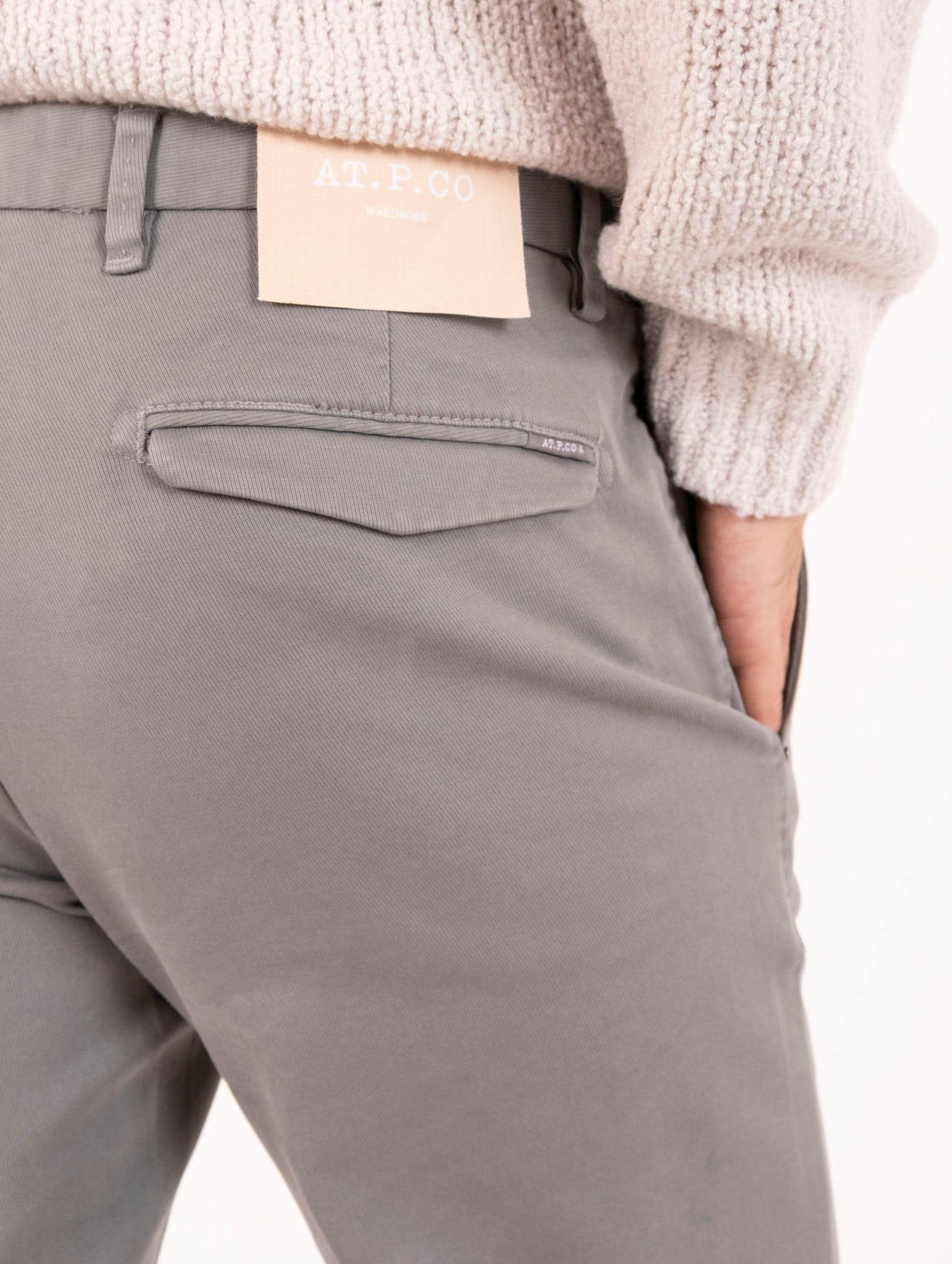 Pantalone Sasa AT.P.CO. in Cotone Piquet Grigio SASA45TC901940 AT.P.CO