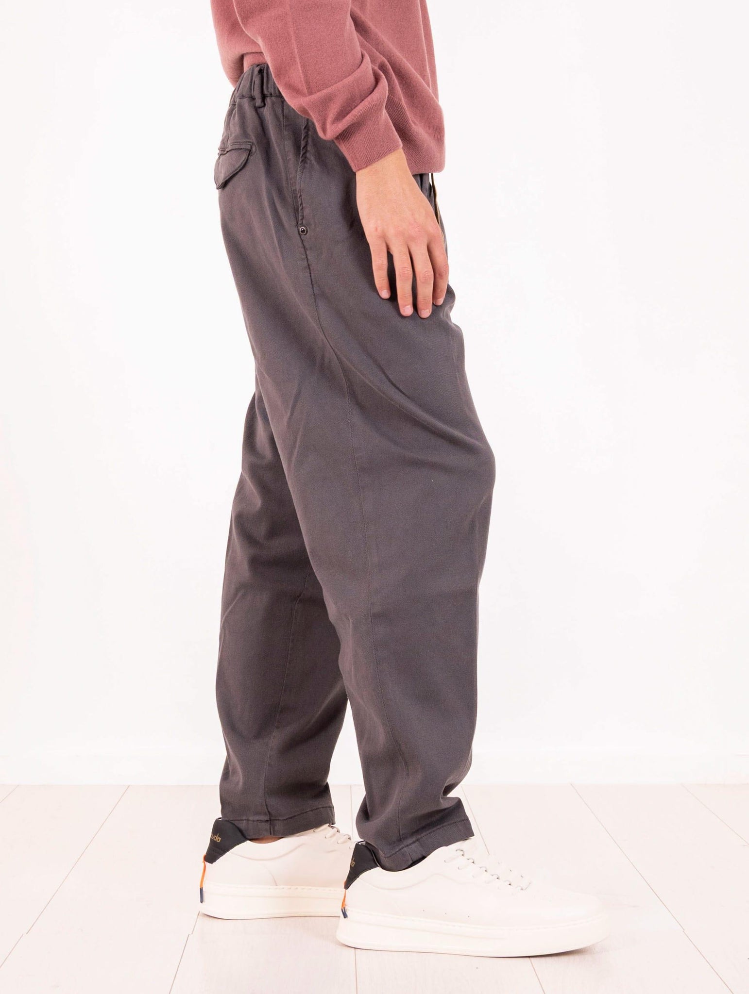 Pantalone White Sand in Tencel e Cotone Fango 25WSU8025934 White Sand