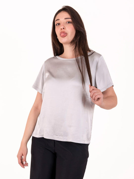 T-Shirt Daniele Fiesoli aus Stretch-Viskose Perle