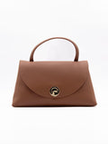 Tasche Nikla Medium Coccinelle aus genarbtem Leder Cognac