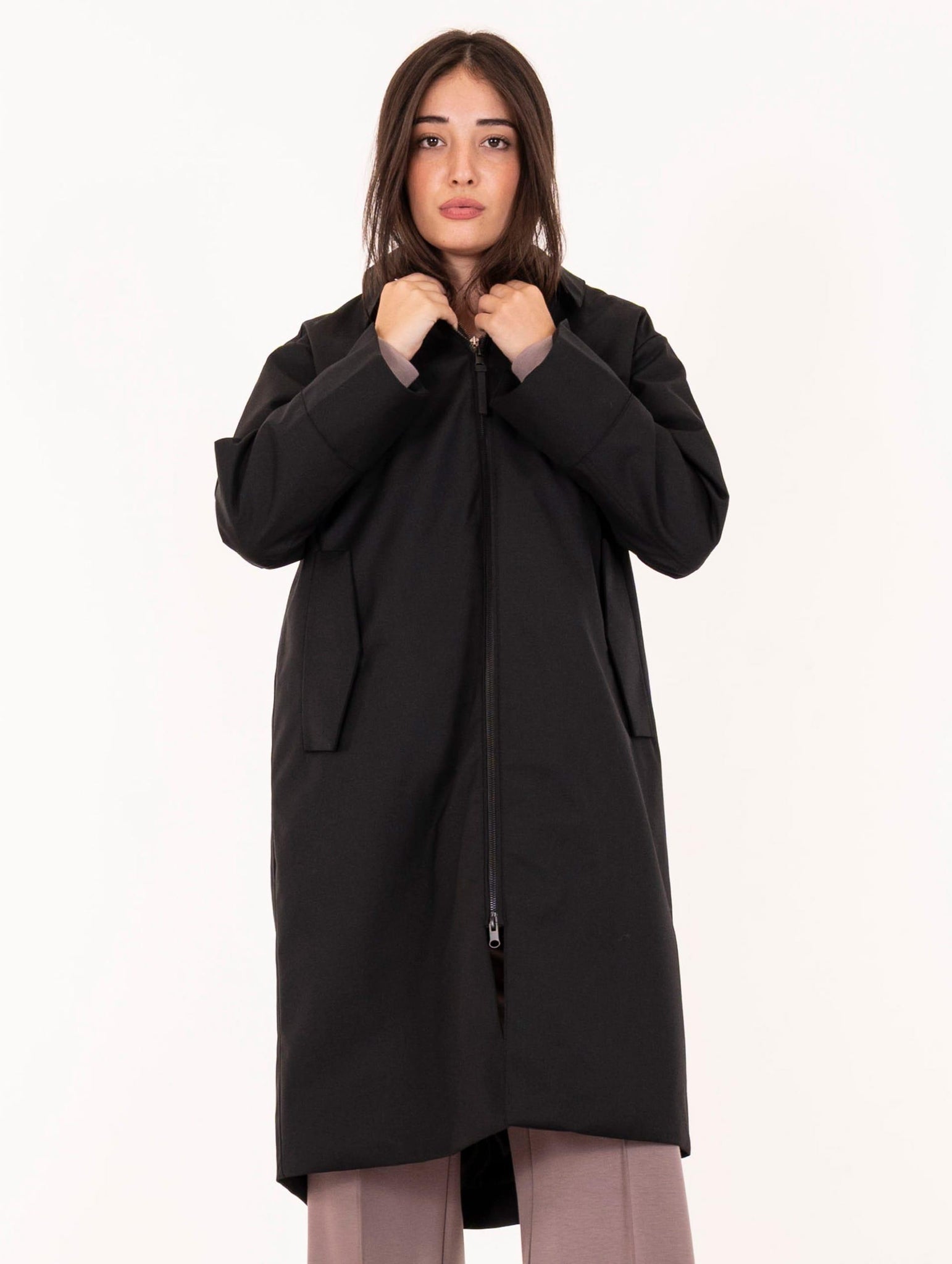 Cappotto Nami People of Shibuya in Lana Tecnica Nero NAMIPM947999 People of Shibuya