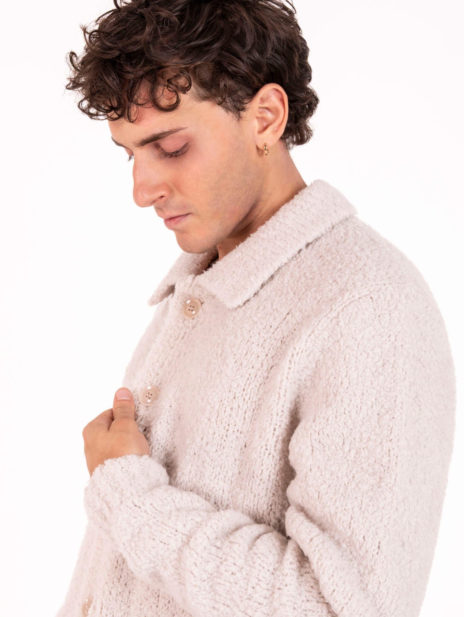 Giacca Daniele Fiesoli in Lana Merinos Extrafine Spazzolata Naturale 1371101 Daniele Fiesoli