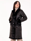 Cappotto Eco Pelliccia Leon e Loulou Nero