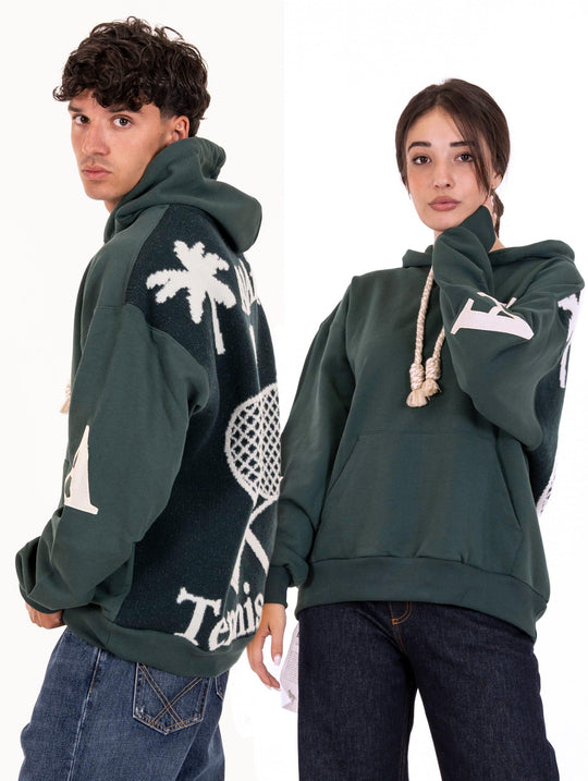 Tennis-Sweatshirt Al Ain aus Wolle und Kaschmir Grün