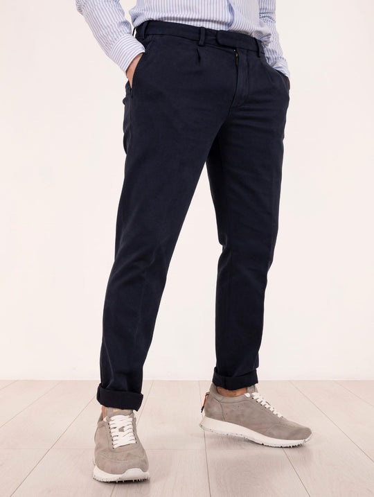 Pantalone Devorè aus Baumwolle Piquet in Navy