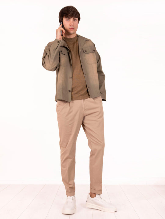 Camicia Front Street 8 in Cotone Verde Militare