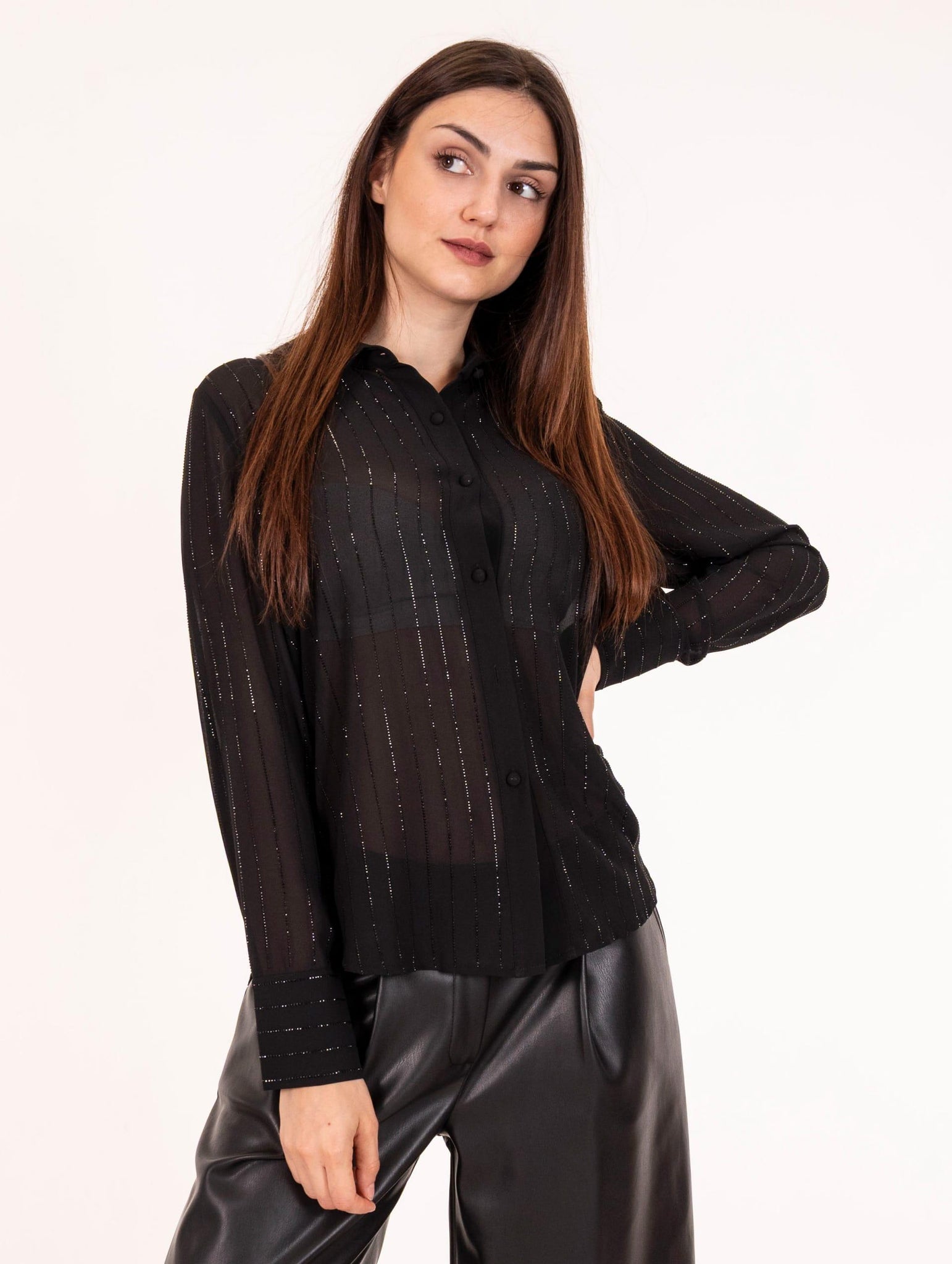Camicia Gessata Diamanti Nosecrets Nera 253NS031LIQUI NoSecrets