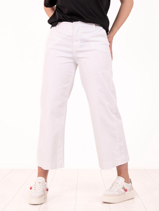 Pantalone White Wise in Cotone Bianco