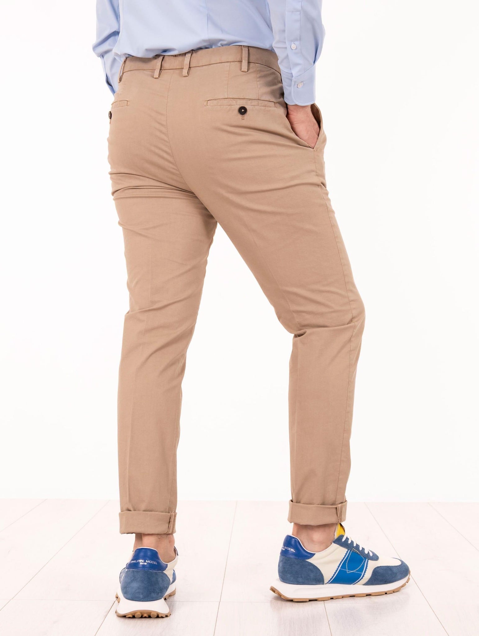 Pantalone Devore per Four Stroke Slim  in Cotone Cammello DVR34S-G021TC549 Devore