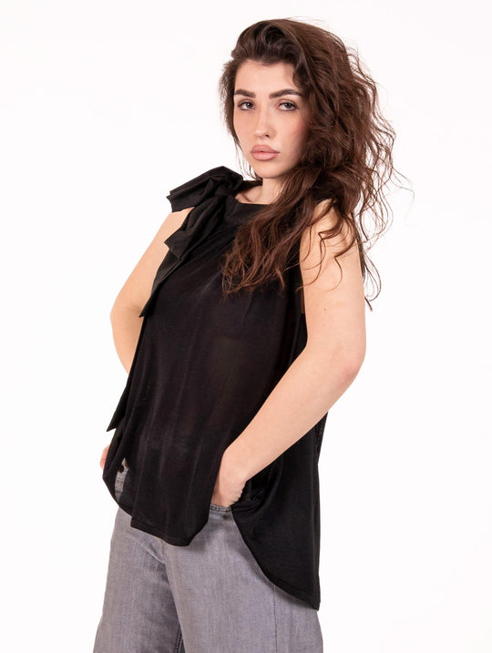 Oversize Top Meimeij aus Viskose Schwarz