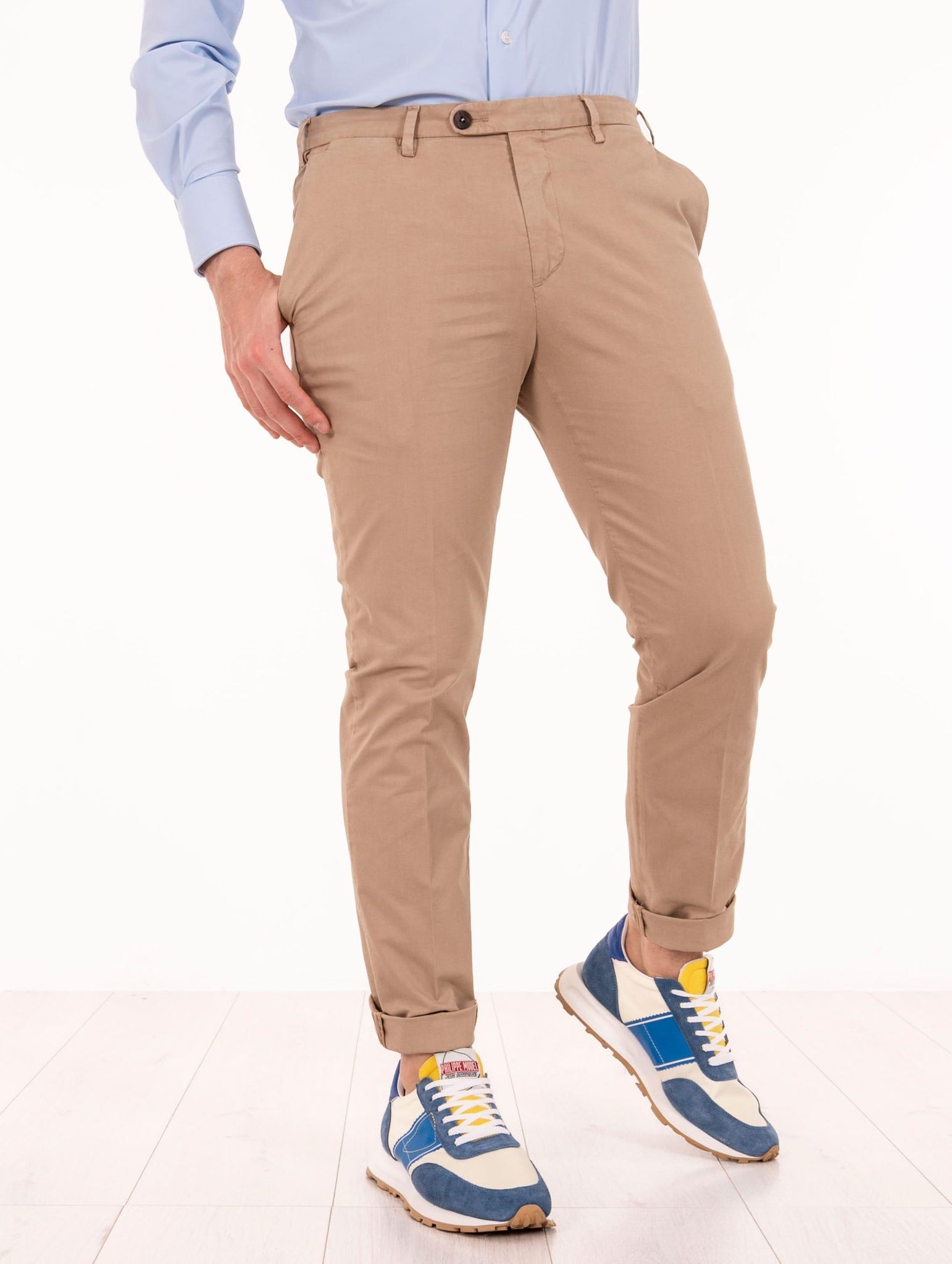 Pantalone Devore per Four Stroke Slim  in Cotone Cammello DVR34S-G021TC549 Devore