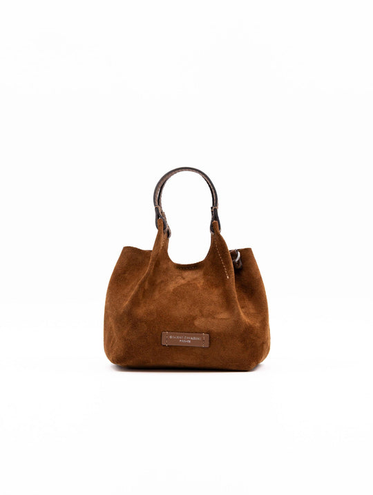 Minibag Two Gianni Chiarini in Suede Cognac