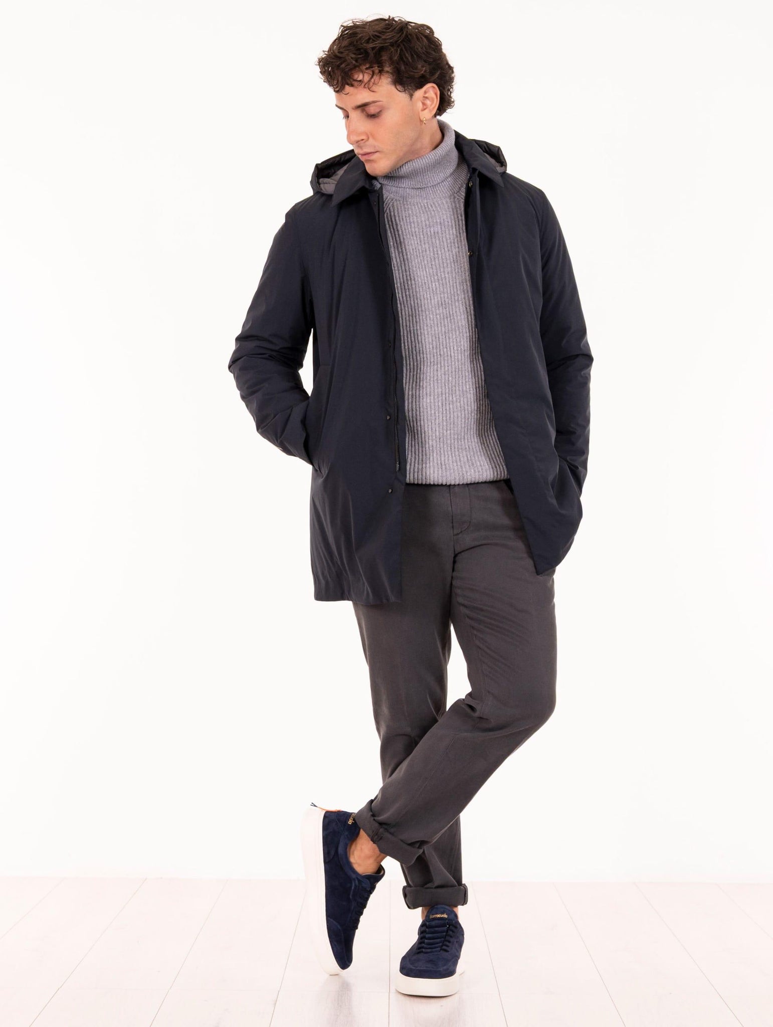 Parka Takuya People Of Shibuya in Tessuto Tecnico Blu TAKUYAPM773790 People of Shibuya