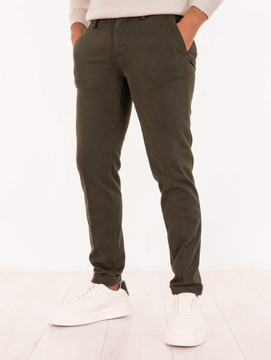 Pantalone Re-Hash in Cotone e Tencel Oliva