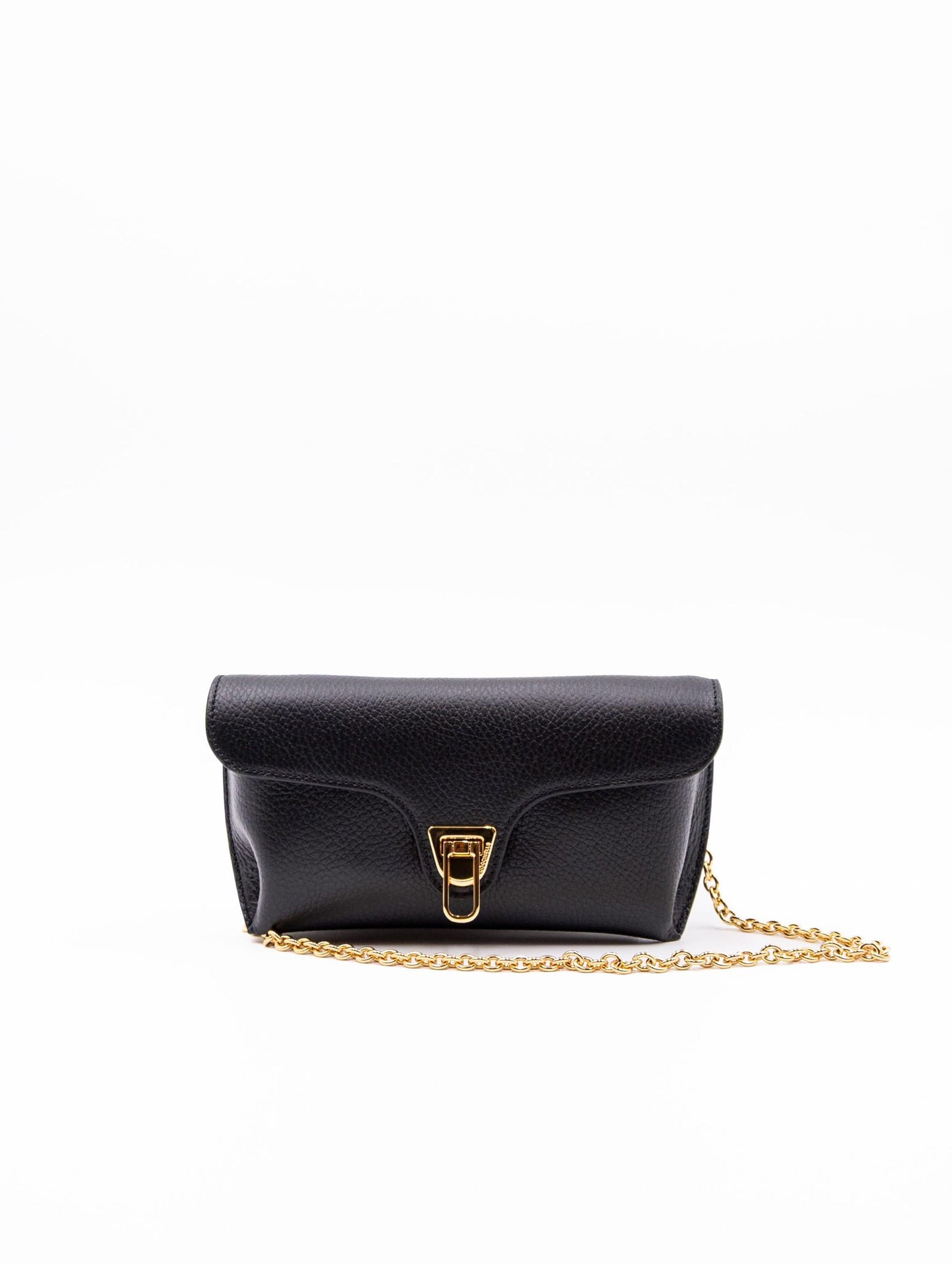 Borsa Double Beat Coccinelle in Pelle Martellata Nero E1T8A180201001 Coccinelle