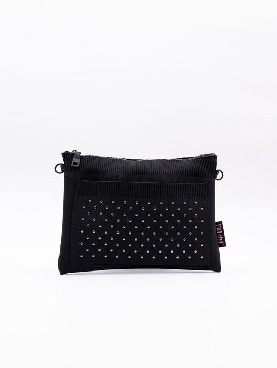 Clutch mit Nieten Fri-yay in Schwarz gestrickt