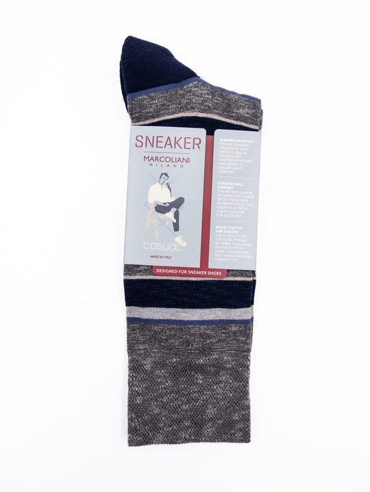 Calzini Marcoliani Milano Sneaker  in Cotone Grigio e Blu