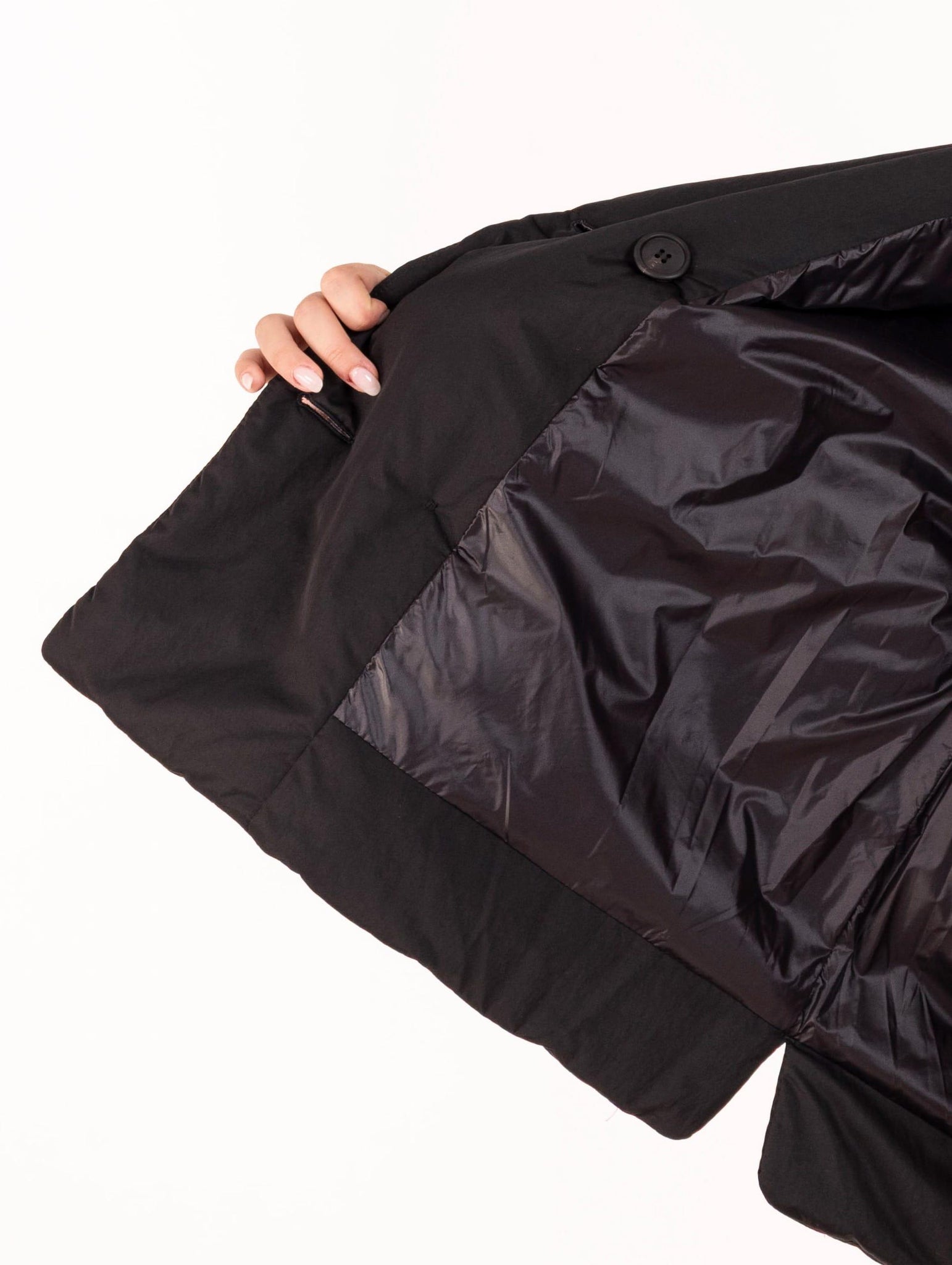 Mantella Violanti con Collo in Ecopelliccia in Raso Nero VO4536057602 Violanti