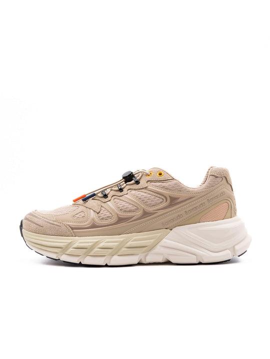 Sneakers Barracuda Round One in Fabric and Leather Sand and Taupe