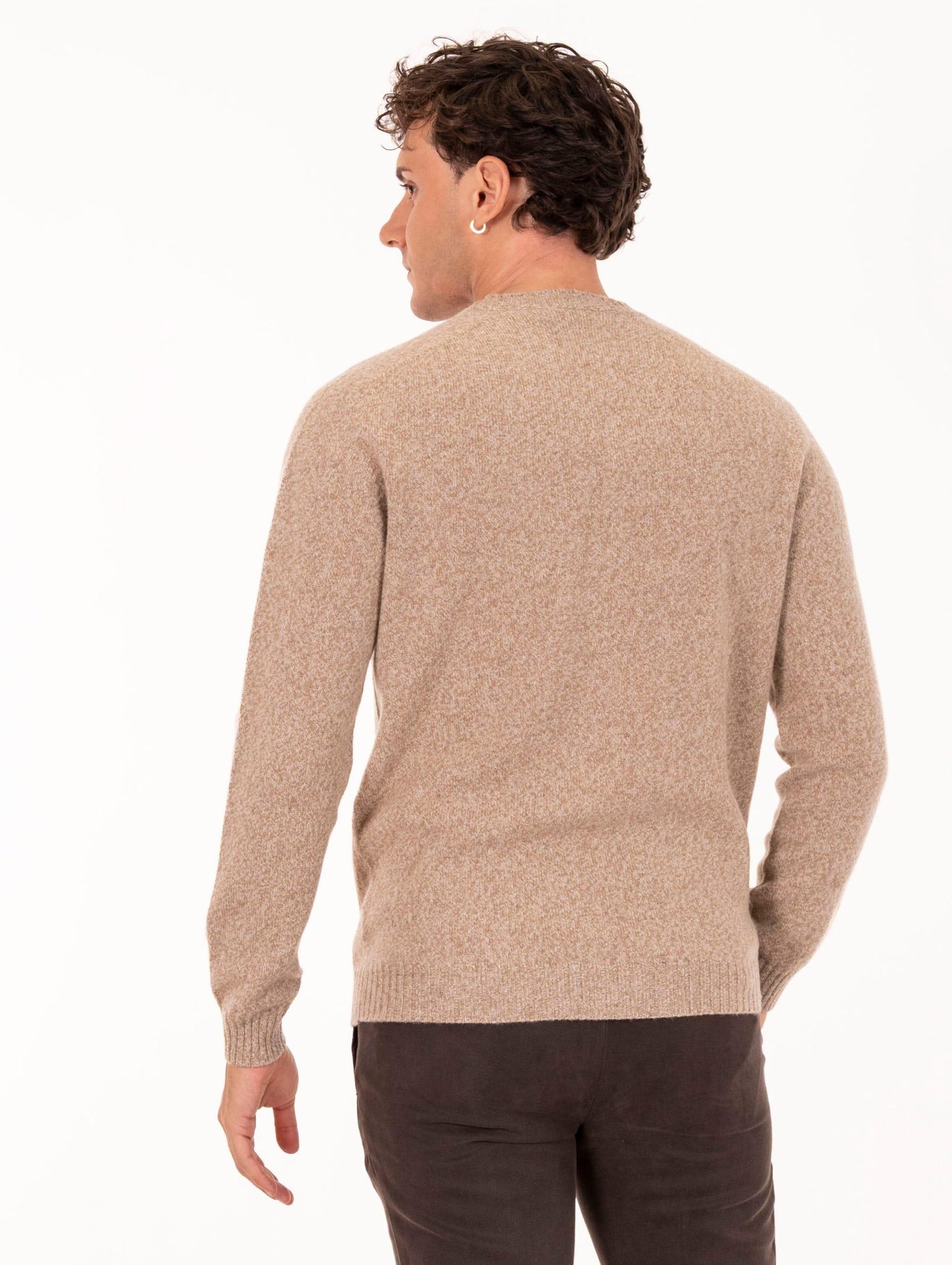 Girocollo Zanieri in Lana Cashmere Sabbia Melange CG-GRU-350152569 Zanieri