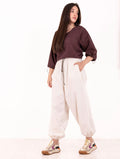 Pantalone Parachute Roy Roger's in Cotone Bianco