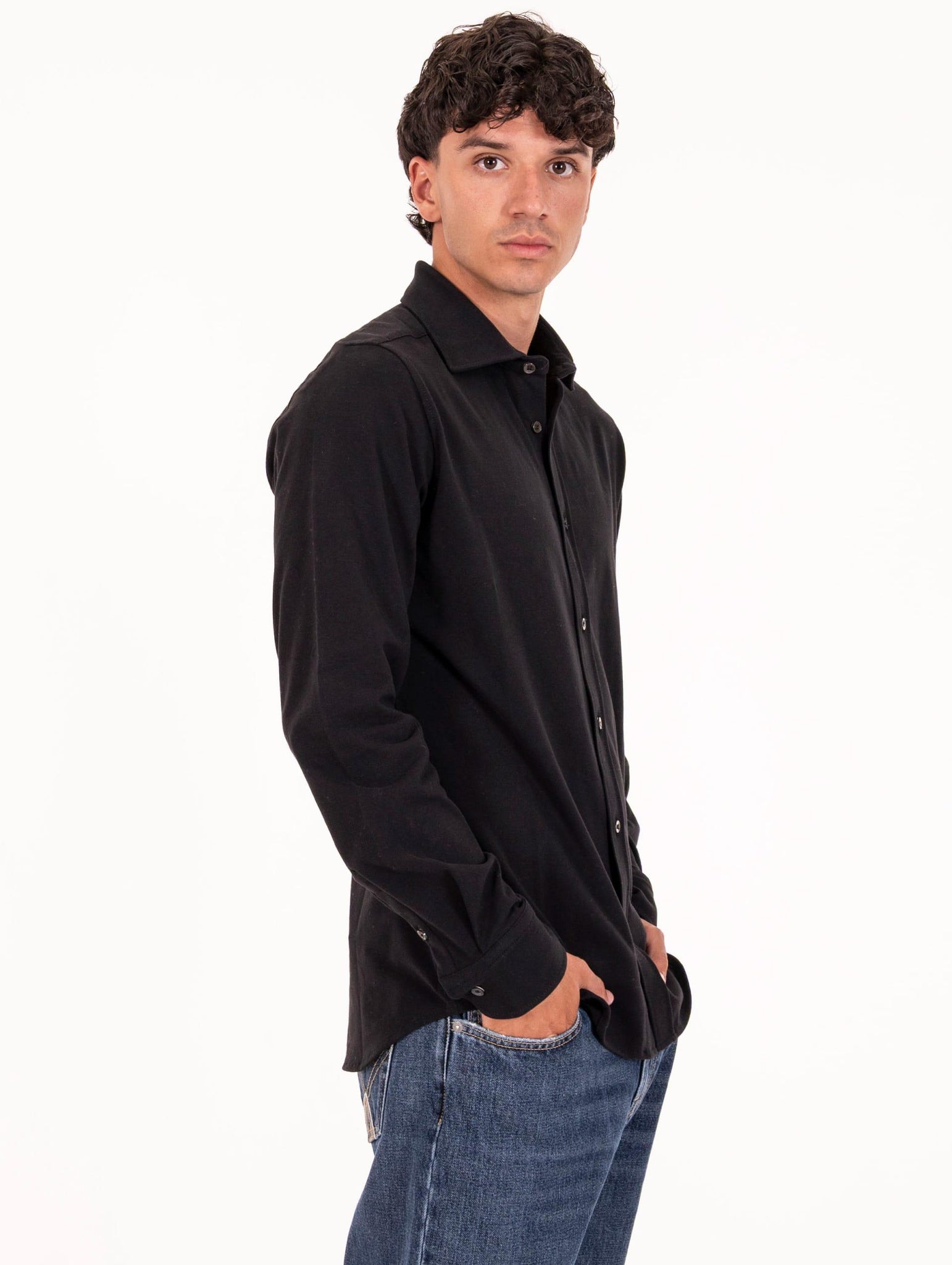 Camicia Circolo 1901 in Jersey Nero CN4955NERAS Circolo 1901