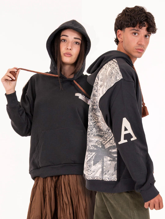 Ahox Mansour Al Ain Sweatshirt aus anthrazitfarbenem Baumwollstoff