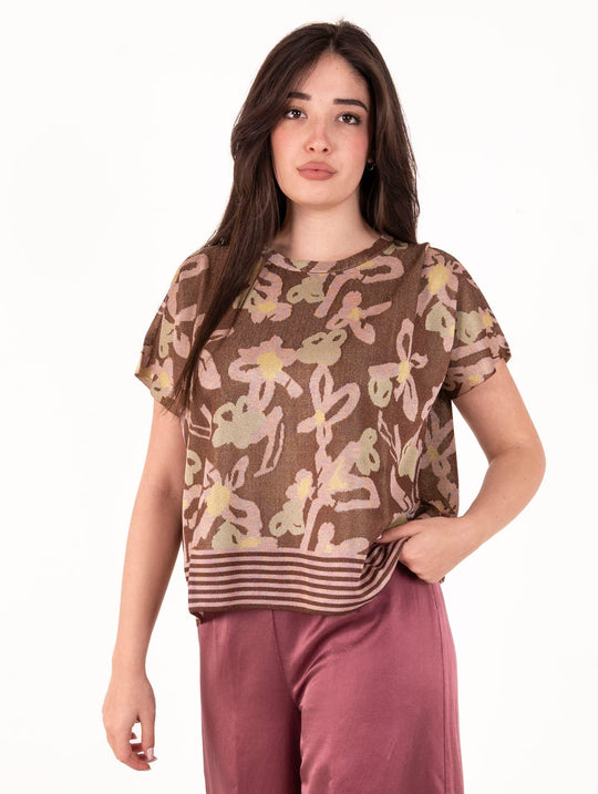 Maglia Alessia Santi in Misto Viscosa Marrone