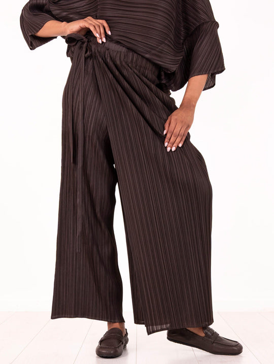 Meimeij Brown Pleated Skirt Pants