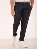 Pantalone Devorè aus dunkelgrauer Wolle