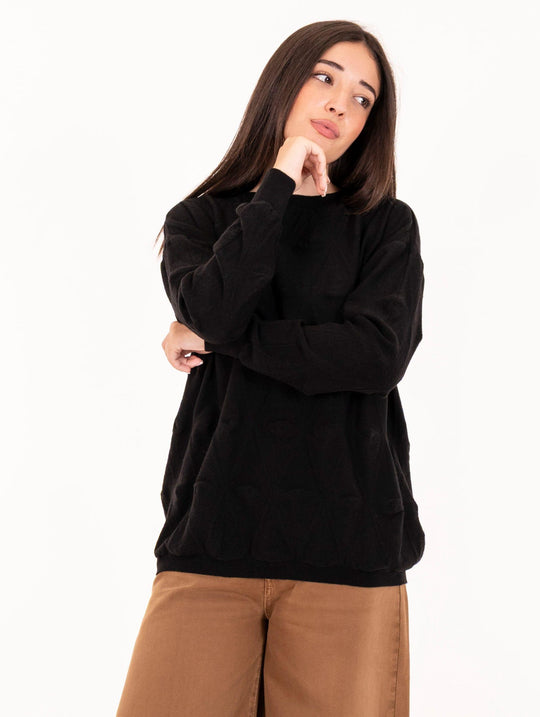 Maglia Alpha Studio in Lana Goffrata Nera