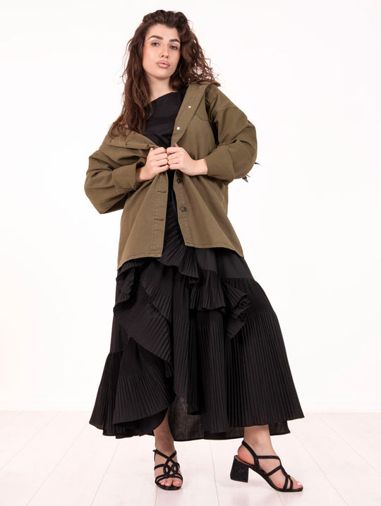 Giacca  Snake Sorena in Drill di Cotone Verde