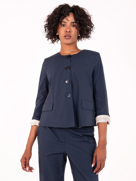 Giacca Alessia Santi in Cotone Blu