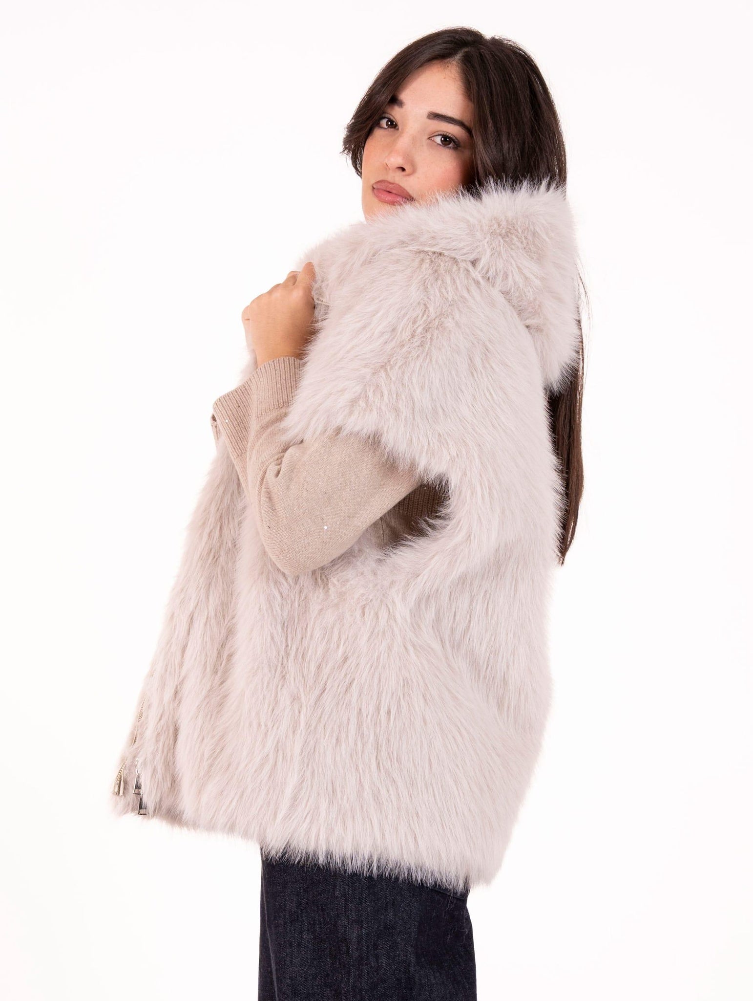 Cappa Eco Pelliccia Leon e Loulou Perla L660SILK00019 Leon & Loulou