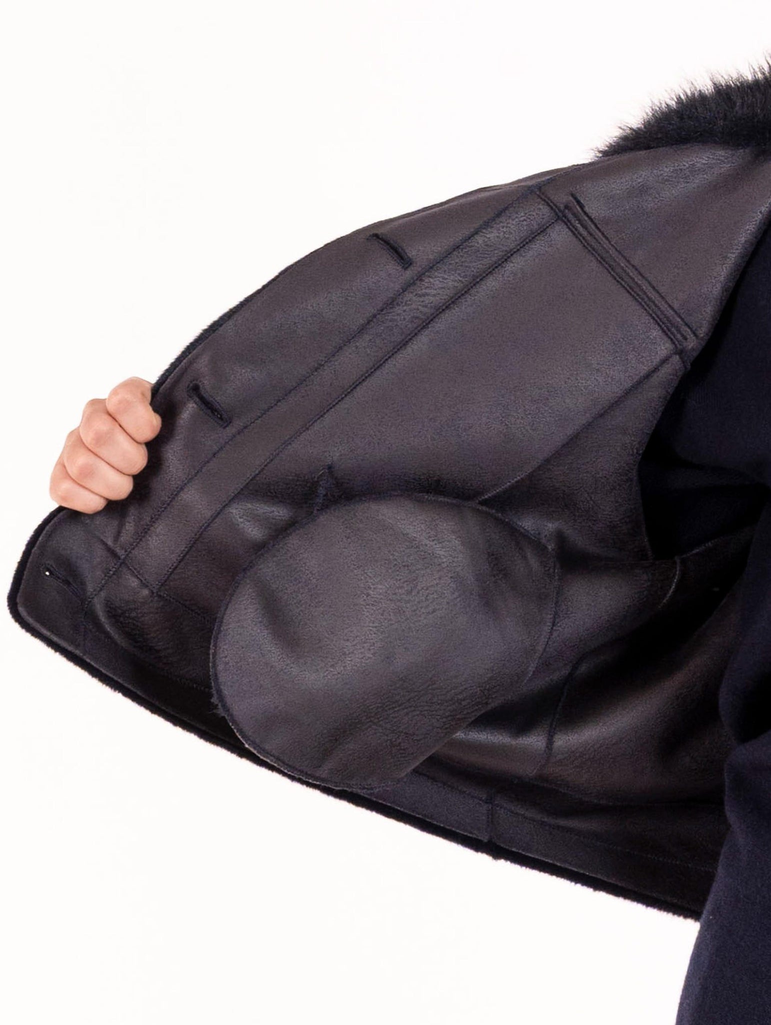 Giacca Eco Pelliccia Leon e Loulou Blu Notte L252MIMI00030 Leon & Loulou