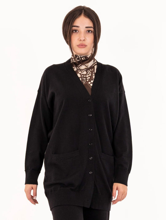 Cardigan Alpha Studio in Pura Lana Nero