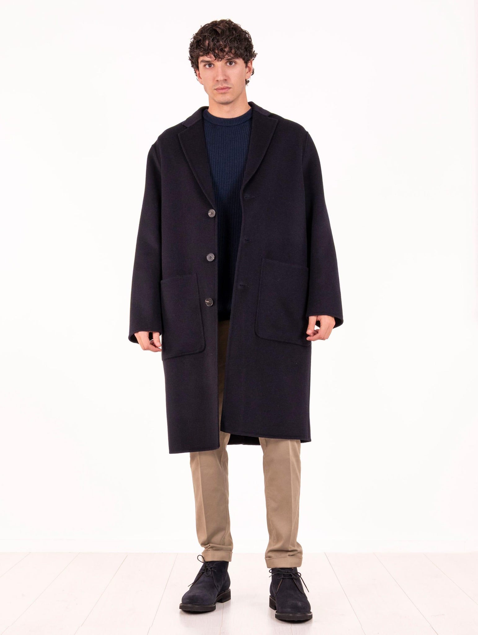 Cappotto Il Paltò in Lana Blu B51PUCAMEDOU205 Il Paltò