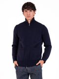 Luigi Gentile Cardigan aus Wolle und Kaschmir in Navy