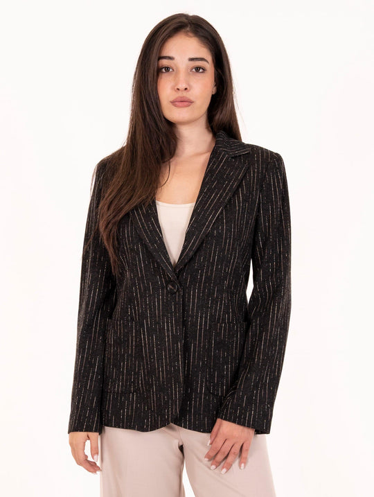 Giacca D.Exterior Gessato Soft Piombo