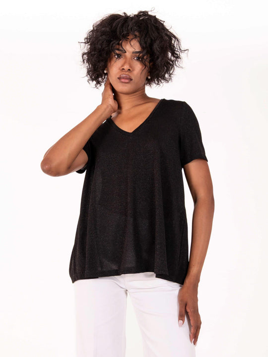 T-Shirt Lucilla Be Limousine Lurex Schwarz