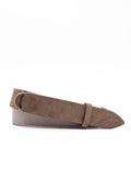 Cintura Orciani Nobuckle in Suede e Tessuto Fango