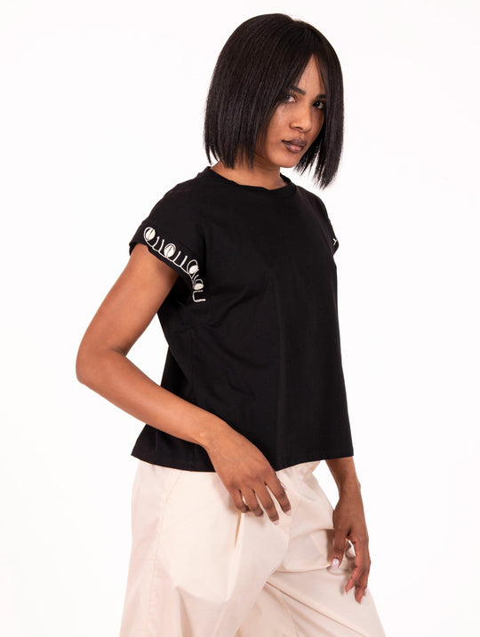 T-shirt Boxy Conchiglie Front Street Nera
