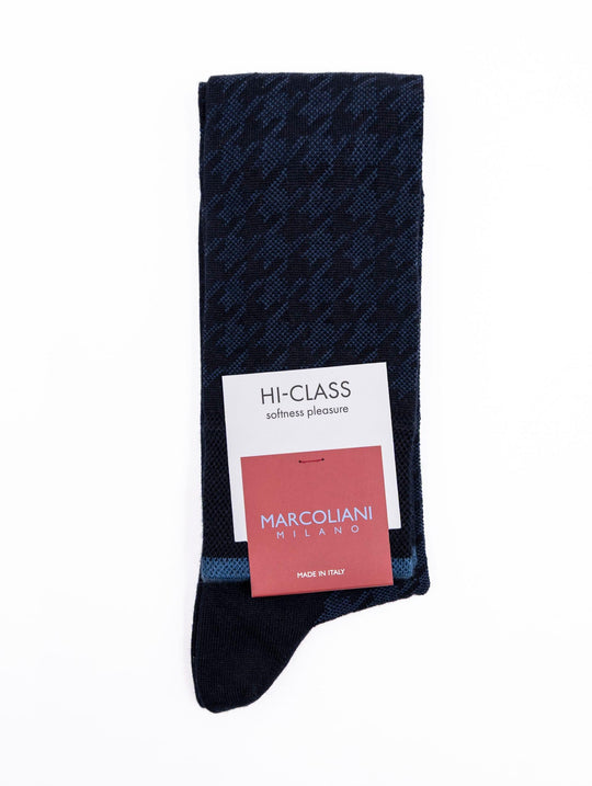 Marcoliani Milano Hi Class Socken aus Modal und Kaschmir Blau
