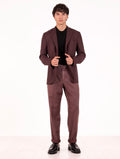 Four Stroke Tailored Jacket in Virgin Wool Plum