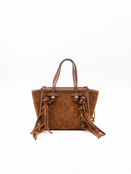 Miss Marcella Gianni Chiarini mit Fransen aus Cognac Wildleder