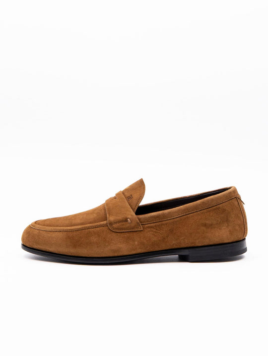 Fabi Glove Loafers in Cognac Suede