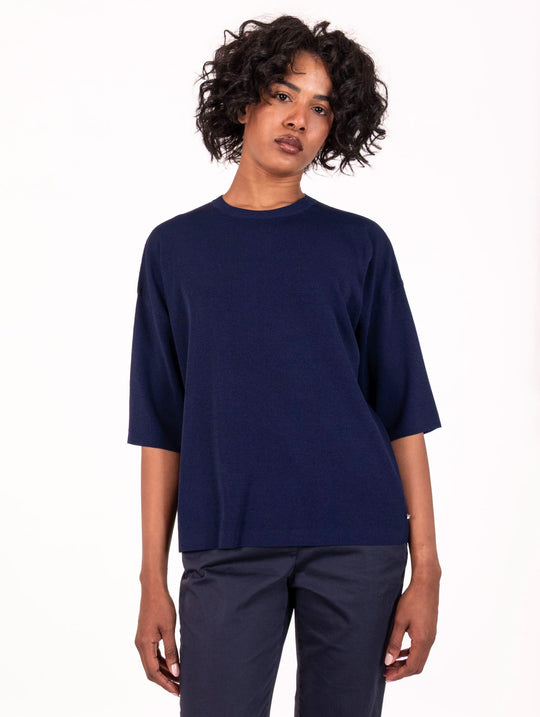 Maglia White Wise in Viscosa Blu