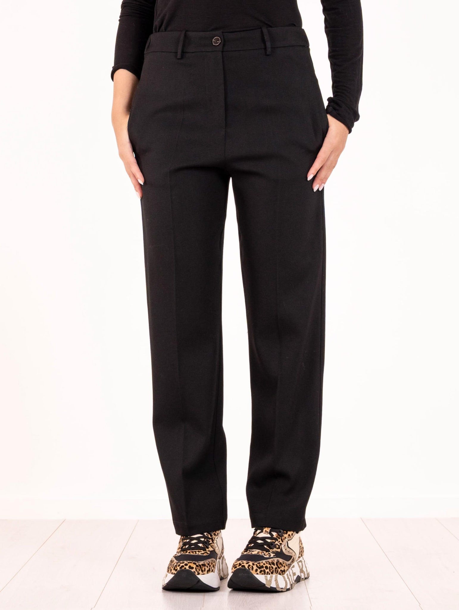 Pantalone Alysi in Drill di Pura Lana Vergine Nero 165124A5052NE Alysi