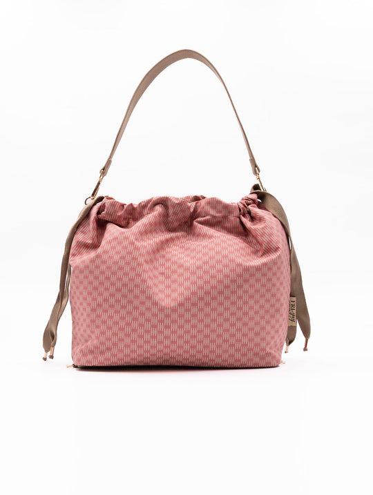 Borsa Zaino Fri-Yay in Tessuto Tecnico Rosa e Beige
