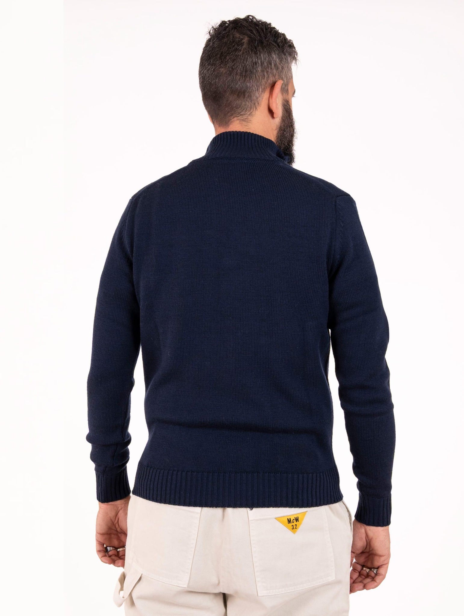 Maglia Four Stroke con Zip in Lana Merinos Extrafine Blu HA312ZIPBLU Four Stroke